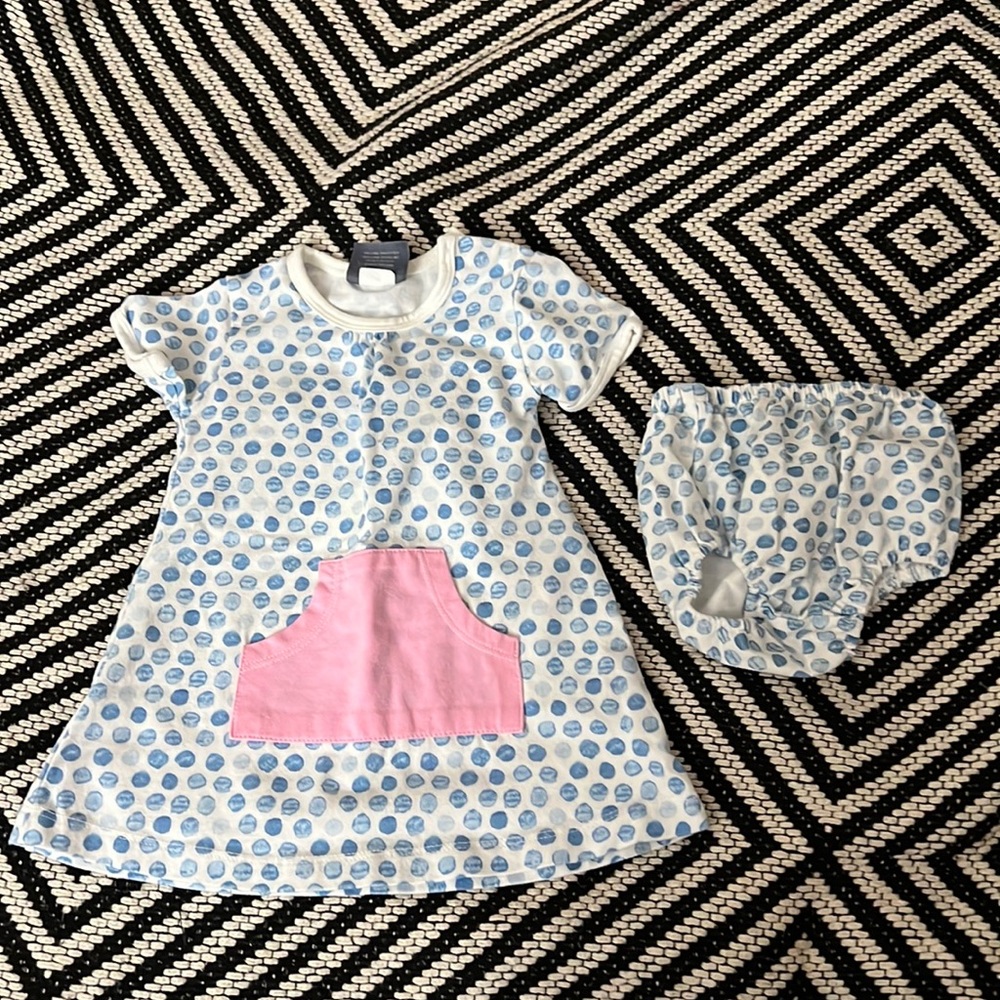 Toobydo baby girl set size 3-6 month  dress+ pants
